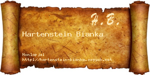 Hartenstein Bianka névjegykártya